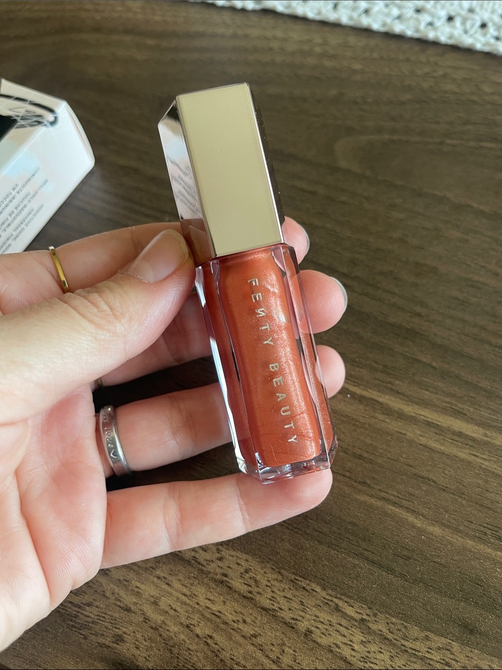 Fenty Beauty Lip Gloss in Shimmery Copper-Peach
